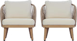 Christopher Knight Home Lydia Set of 2 Boho Patio Furniture Acacia Wood Club Chairs, Outdoor Lounge Chairs - Photo 6