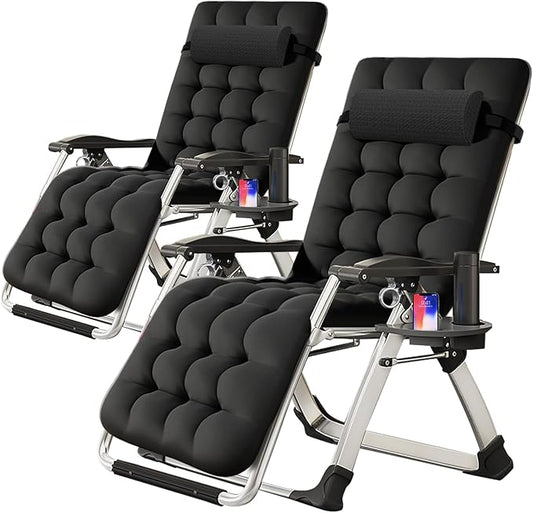 Slsy Zero Gravity Chair, Reclining Lounge Chair with Removable Cushion & Tray for Indoor and Outdoor, Patio Recliner Folding Reclining Chair