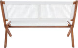 SAFAVIEH Outdoor Collection Kobina Natural Acacia Wood/White Rope Foldable Bench - Photo 5