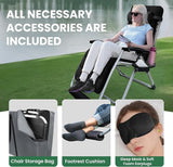 Oversized Zero Gravity Chair XL, 29In Padded Lounge Recliner Camping Chair with Removable Cushion, Adjustable Headrest - Photo 6