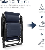 Best Choice Products Oversized Padded Zero Gravity Chair, Folding Outdoor Patio Recliner - Photo 5