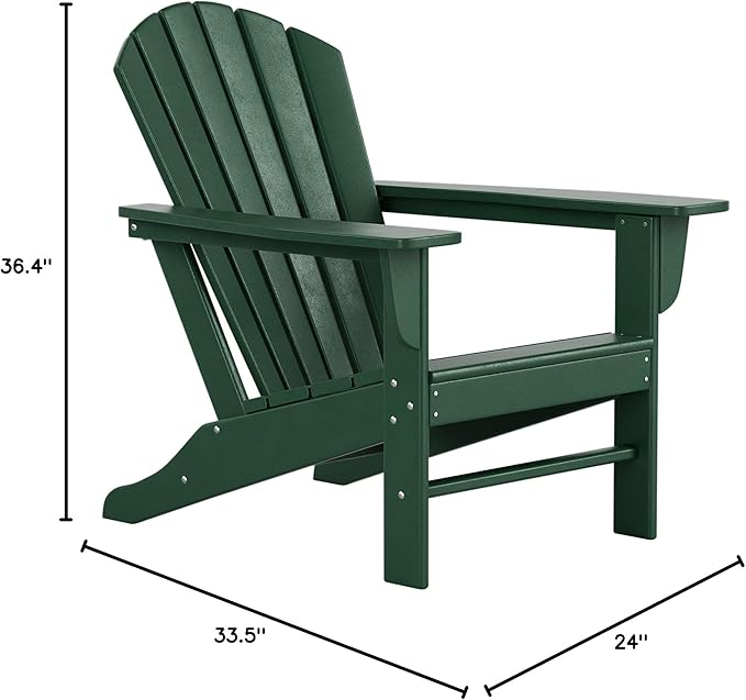 WestinTrends Dylan Outdoor Adirondack Chair, Dark Green