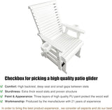Fortune Candy Wooden Patio Glider for One Person, with High Backrest and Deep Contoured Seat, Solid Fir Wood - Photo 4