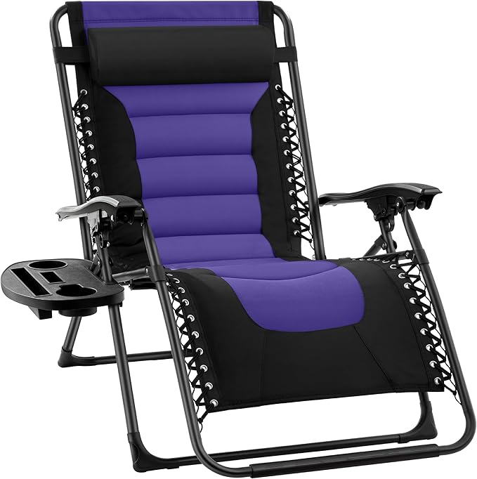 Best Choice Products Oversized Padded Zero Gravity Chair, Folding Outdoor Patio Recliner - Photo 1