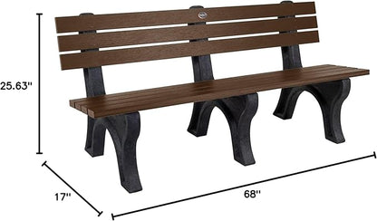 Sequoia Professional Aurora Park Bench, 6 ft, Weathered Acorn