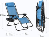 Nazhura Set of 2 Relaxing Recliners Patio Chairs Adjustable Steel Mesh Zero Gravity Lounge Chair Beach Chairs with - Photo 3