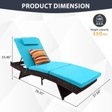 Sundale Outdoor Chaise Lounge Set of 4, Wicker Patio Lounge Chairs for Outside - Photo 2