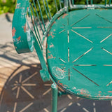 Zaer Ltd. Vintage Style Metal Patio Furniture with Heart Design Accents, Outdoor/Indoor Decor (Antique Green, Arm Chair) - Photo 4