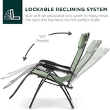 Best Choice Products Oversized Zero Gravity Chair, Folding Outdoor Patio Lounge Recliner w/Cup Holder Accessory Tray - Photo 4