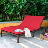 COSTWAY 2-Person Patio Rattan Lounge Chair Chaise Recliner Adjustable Cushion - Photo 3