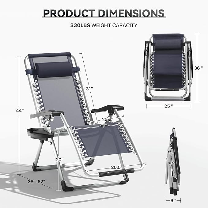 Zero Gravity Chair, Portable Outdoor Chair - Photo 3