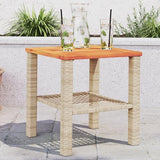 Beige Poly Rattan Garden Table with UV-Resistant Materials, Modern Outdoor Coffee Table for Patio and Balcony - Photo 1