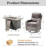 Luxury High Back Patio Furniture Set with Fire Pit Table and 6-Inch Thick Cushions - Photo 9