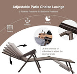 Giantex Patio Lounge Chair Foldable Chaise Lounger, Outdoor Sunbathing Chair W/ 5-Position Backrest, 2-Position Footrest - Photo 5
