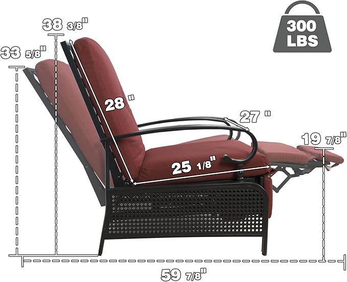 Kozyard Adjustable Outdoor Reclining Lounge Chair - Photo 2