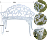 Mandolin Outdoor Benc Park Garden Chair, All Chair Anti Rust Cast Aluminum Patio Yard Bench - Photo 2