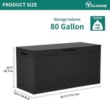 YITAHOME 80 Gallon Outdoor Storage Box, Large Water Resistant Resin Deck Box - Photo 7