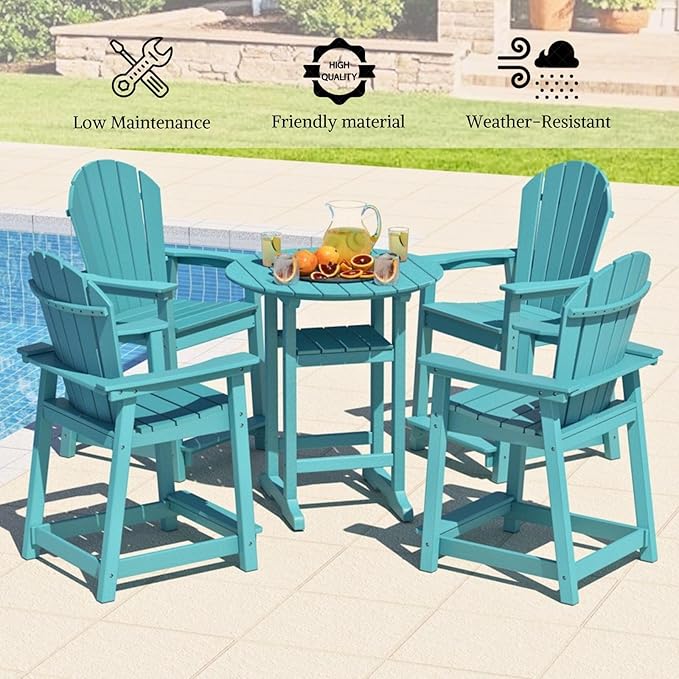 OTSUN Adirondack Chair, Large Lawn Chair, Outdoor Chair with Durability and Weather Resistance, HDPE Patio Chair for Yard, Porch, Garden, Deck, Swimming Pool