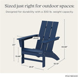 POLYWOOD Modern Adirondack Chair – All-Weather Outdoor Lawn Adirondack Chairs – HDPE - Photo 5