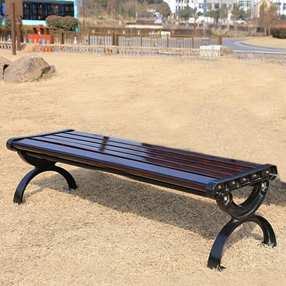 Outdoor Benches Clearance Wood with Cast Iron & Hardwood Structure Garden Bench Park Bench, Weather Proof Porch Loveseat for Backyard, Lawn, Poolside (Color : B, Size : 1.5m)