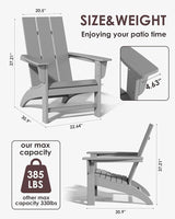 Poly Lumber Adirondack Chair with Cup Holder, All-Weather Resistant Outdoor Patio Chairs, Look Like Wood - Photo 4