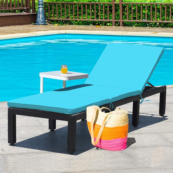 Tangkula Patio Wicker Lounge Chair, Outdoor Rattan Adjustable Reclining Backrest Lounger Chairs - Photo 9