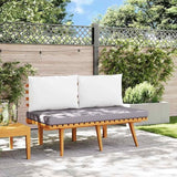 Outdoor Garden Bench with Cushions, Solid Acacia Wood 2-Seater Patio Loveseat - Photo 4