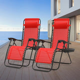 Athena Collection Zero Gravity Outdoor Lounge Chairs Set of 2 - Photo 2