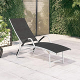 Adjustable Outdoor Chaise Lounge Chair Black Powder-Coated Aluminum Textilene Reclining Sun Lounger 23.8x76x37.8 in - Photo 2