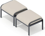 HOMREST Metal Outdoor Ottoman, 2-Piece Aluminum Footstool w/Removable Cushion - Photo 1