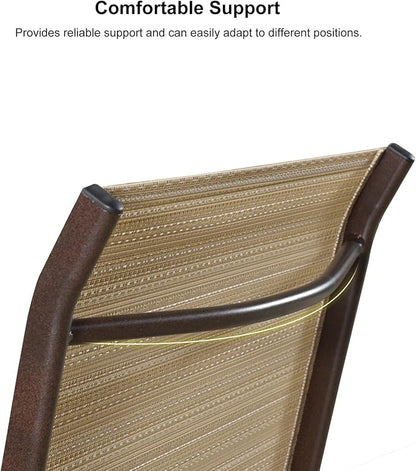 PURPLE LEAF Outdoor Chaise Lounge Chair Set of 3 Patio Pool Lounger Aluminum Chairs with Side Table and Wheels Adjustable Tanning Recliner for Outside Backyard Yard Deck Balcony Beach Light Khaki