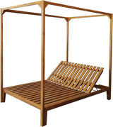Christopher Knight Home Kenzie Acacia Wood Outdoor Daybed with Canopy, Double Chaise Lounge Chair Outdoor with Cushion - Photo 7