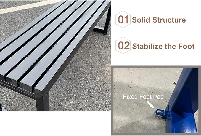 Yellow Outdoor Metal Bench for Garden & Patio, Slatted Seat Dining Furniture for Park, Picnic, Yard & Front Porch Decor - 59in/150cm Long