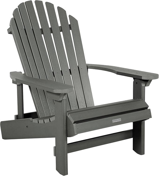 highwood Hamilton Folding and Reclining King Size Adirondack Chair, Coastal Teak