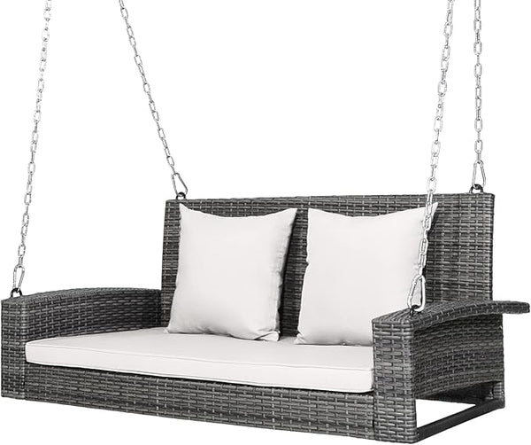 Tangkula 2 Person Wicker Hanging Porch Swing - Photo 1