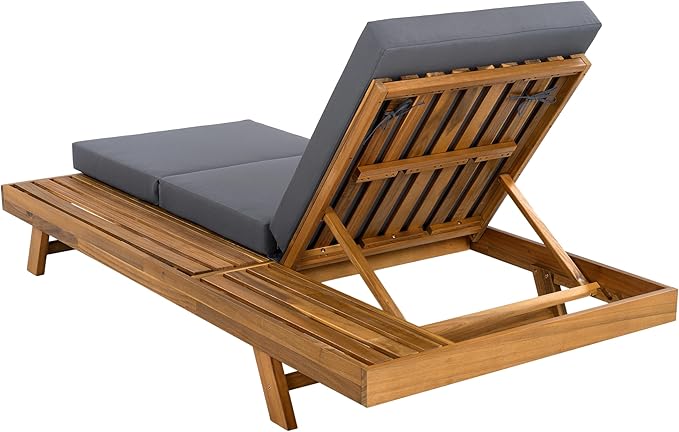Merax Chaise Lounge Chair Set with Adjustable Backrest & Flat Storage Surface - Photo 6