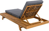 Merax Chaise Lounge Chair Set with Adjustable Backrest & Flat Storage Surface - Photo 6
