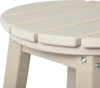 Costaelm 24" Height Outdoor Bar Stools, All-Weather Bar Stools, Adirondack Poly Patio Round Bar Stool for Patio, Deck, Kitchen Counter and Garden, Sand
