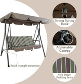 Kozyard Alicia 3-Seat Patio Swing, Outdoor Canopy Swing with Steel Frame - Photo 5