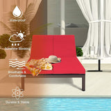 HAPPYGRILL 2-Person Patio Lounge with Wheels, Rattan Wicker Chaise Lounge Chair with Adjustable Backrest - Photo 3