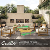 Patio Round Steel Patio Coffee Table, Weather Resistant Anti-Rust and Waterproof Indoor and Outdoor Large Side Table - Photo 8