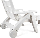 Giantex Folding Lounger Chaise Chair on Wheels Outdoor Patio Deck Chair Adjustable Rolling Lounger 5 Position Recliner - Photo 9