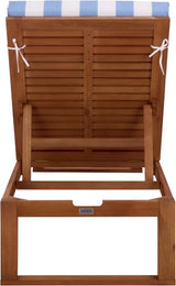 SAFAVIEH Outdoor Patio Furniture Collection - Sophie Natural Brown Solid Wood Chaise Lounge Chair, Adjustable Reclining - Photo 5