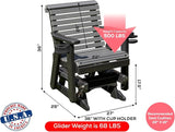 Amish Craftsmanship Made in USA 2FT Heavy Duty Poly Lumber Wood Porch Patio Glider HDPE with No wood fibers Lancaster - Photo 2