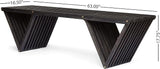 Christopher Knight Home Esme Outdoor Acacia Wood Bench, Dark Gray Finish - Photo 3