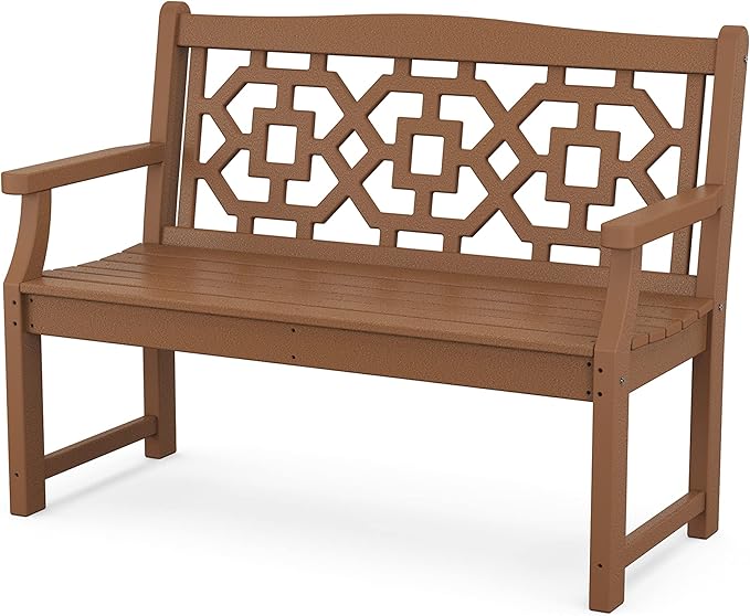 Martha Stewart by POLYWOOD® Chinoiserie 48” Garden Bench in Teak - Photo 1
