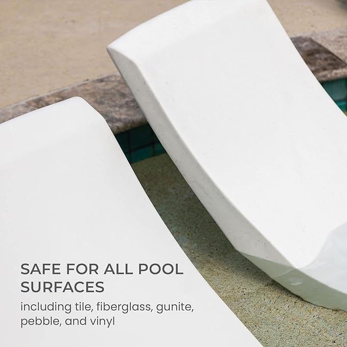Classic White-Blue - in-Pool Chaise Set – Includes Two Chaises, Two Headrest Pillows - Photo 8
