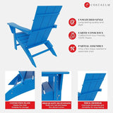 Costaelm Folding Adirondack Chairs, Outdoor Patio Adjustable Lawn Chairs - Photo 6