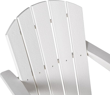 Outsunny Adirondack Chair with Cup Holder, All Weather Patio Chair HDPE Lounger, Fire Pit Seating High Back and Wide Seat for Outdoor, Backyard, Garden, Deck, Lawn, White