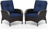 Joyside Wicker Patio Chairs Set of 2, Rattan Outdoor Furniture with Thickened Cushions, High Back, Deep Seating - Photo 8